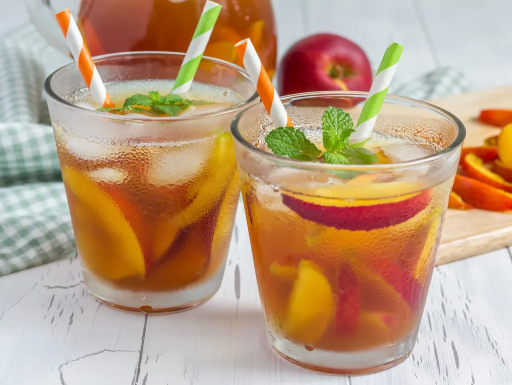 Rooibos frío con melocotón